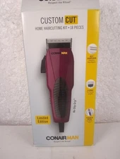 CONAIR Man Custom Cut Clippers 18-piece Haircut Kit  Limited Edition Box Damage 