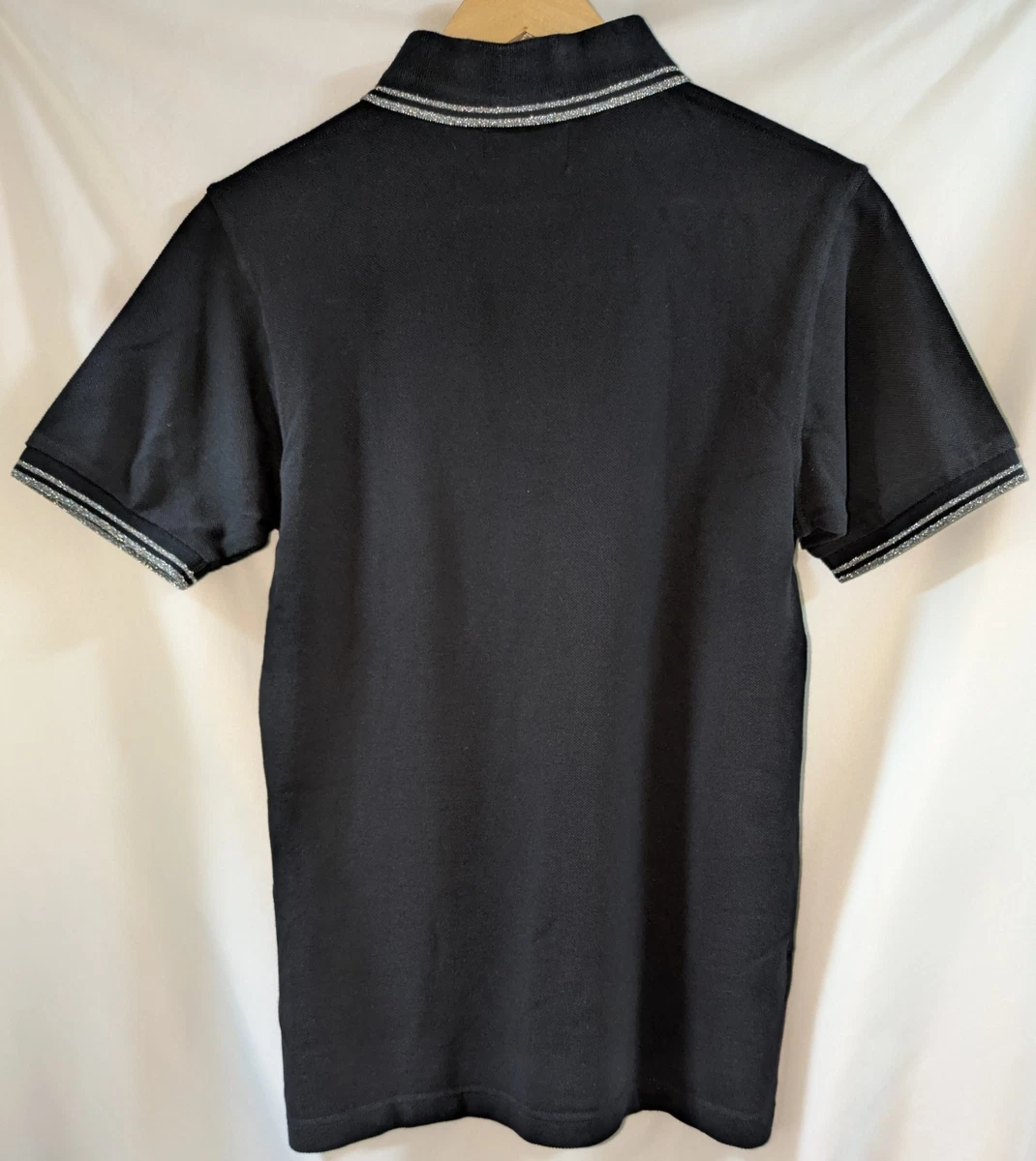 Fred Perry x 10 Corso Como SM9081 Polo Negro Plata, Hecho En Portugal, Talla S