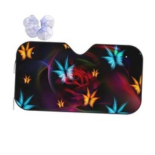 Windshield Sunshade for Car SUV Truck Beautiful Burning Butterfly Flowers