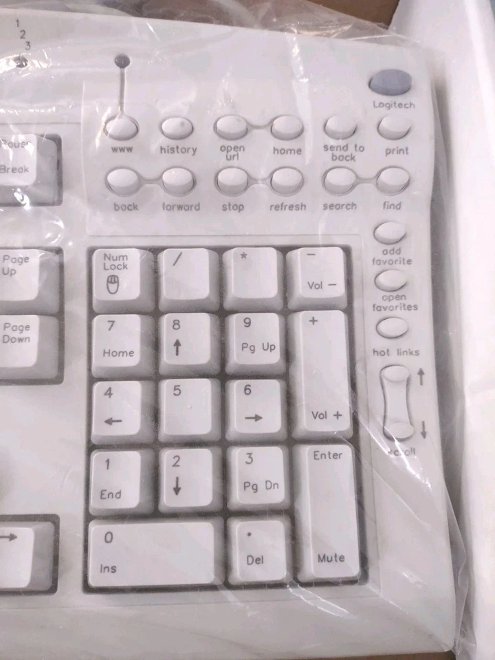 VINTAGE RARE LOGITECH WINDOWS PS/2 CABLE KEYBOARD MULTI-BUTTONS Y-SB3 RM0-KBRK - Image 3 of 4