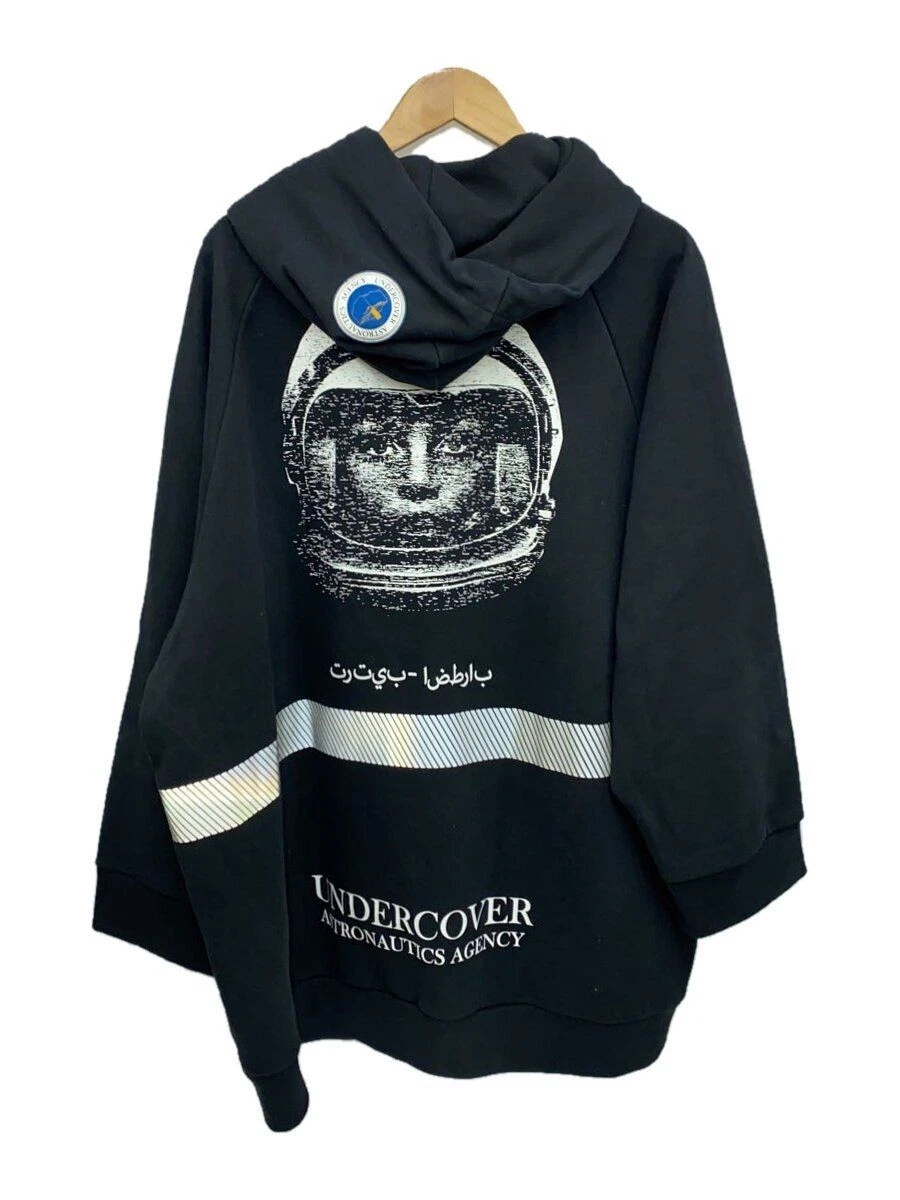 UNDERCOVER Felpa con cappuccio e zip sottocoperta 2 cotone nero UCV4811 usata