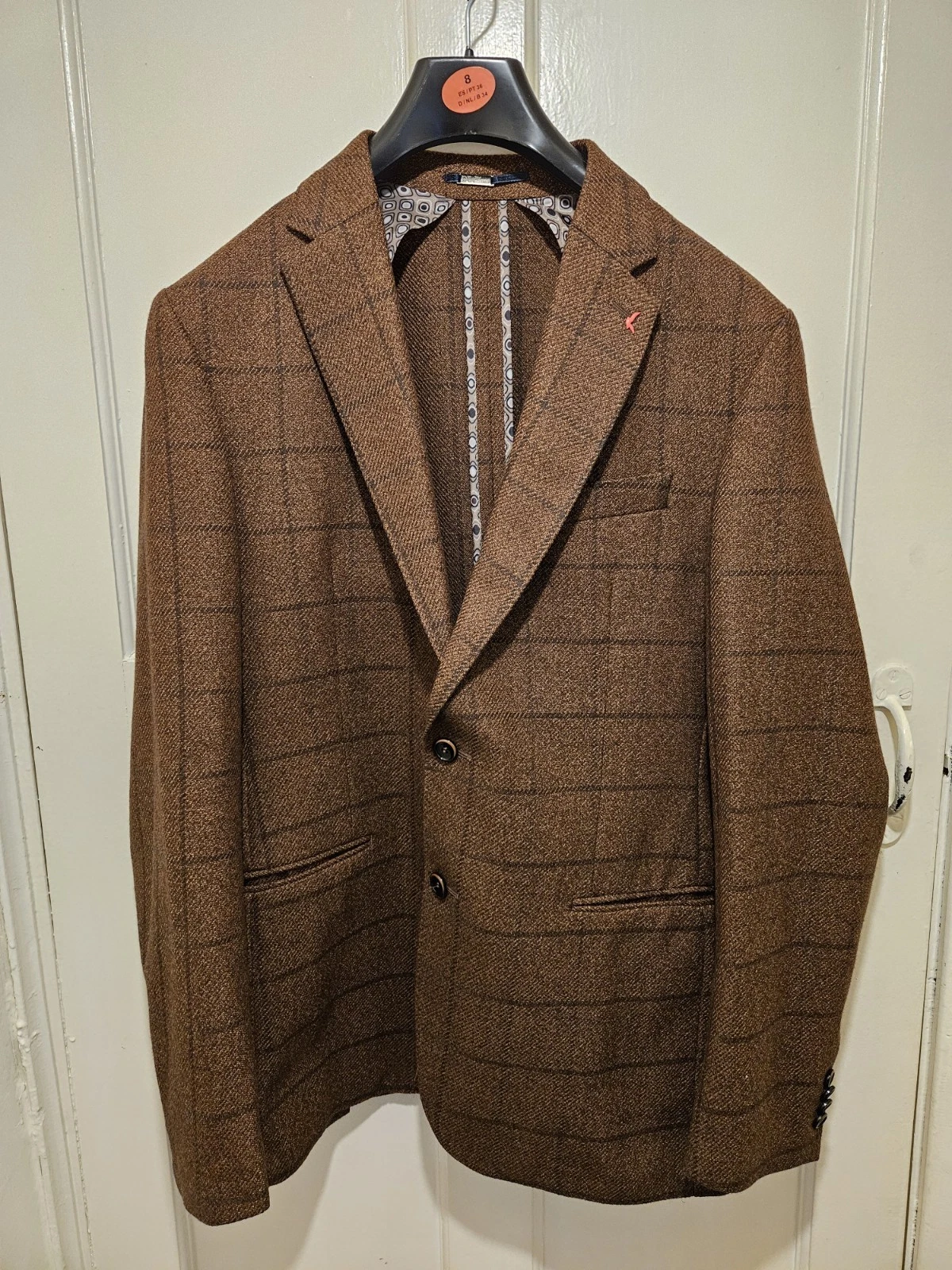 D’S Damat Mens Brown Finest Quality Slim Fit Wool Blazer Jacket UK 44/EU 54
