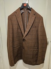 D?S Damat Mens Brown Finest Quality Slim Fit Wool Blazer Jacket UK 44/EU 54