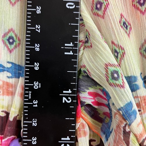 Zara Wide Leg Ikat Print Pants Women's Size S Multicolor Sheer NWT - Picture 9 of 18