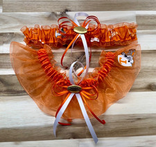Handmade NCAA Tennessee Orange, Wedding Garters Set.