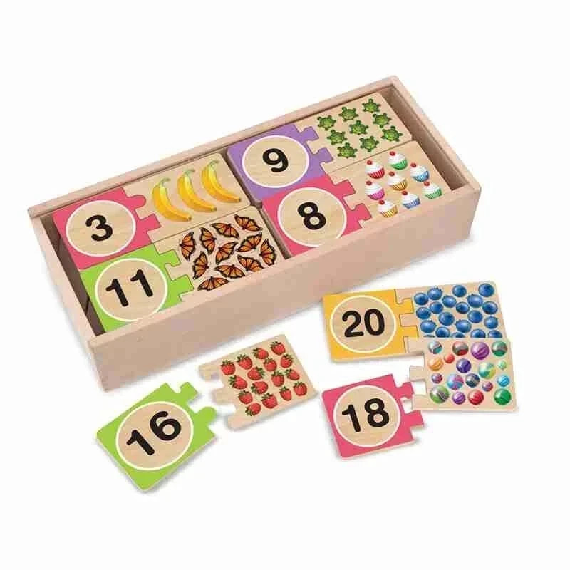 Melissa & Doug Self Correcting Wooden Number Puzzles Early Learning Toy - 4 Mark