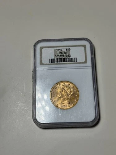 1893 LIBERTY HEAD EAGLE $10 GOLD NGC MS61 beautiful us gold coin