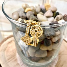 Unique Design Size7, 14k gold Plated chunky ring Hypoallergenic adjustable size