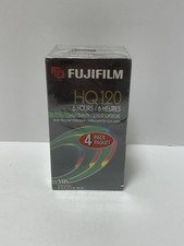 Blank VHS Tapes Fujifilm HQ 120 4 Pack 6 Hours EP / 2 Hours SP New Sealed