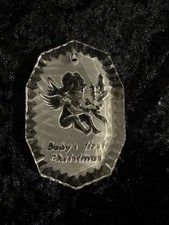 Waterford Crystal Baby's First Christmas Ornament Clear With Dust Bag in Box