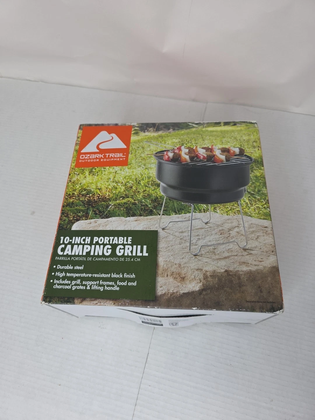 Ozark Trail 10" Steel Portable Camping Charcoal Grill Model 31313 Steel New!
