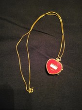 Vintage Heart Shape Quartz Watch Necklace Pendant Gold Tone Chain Needs Battery