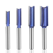 Professional Double Flute Straight Router Bits 1/4 Inch Shank, Flush Trim Rou...