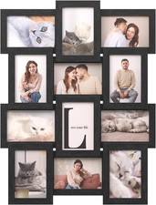 Marcos de fotos collage 4x6&rdquo; negro, juego de 12 para decoraci&oacute;n de pared