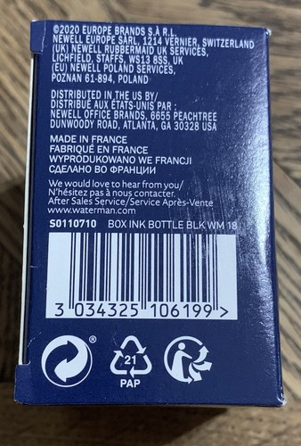Waterman Penna Stilografica Inchiostro Nero Intenso Bottiglia 50Ml - Foto 7 di 7