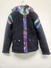 Obermeyer Ski Jacket Black with Vibrant Multicolor Accents Teen XL 18 