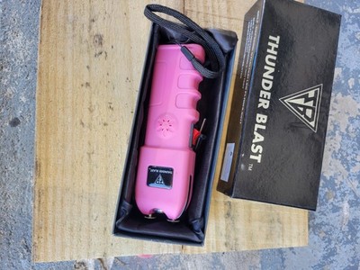 Thunder Blast Pink Self-Defense Stun Gun LED Flashlight with Charger