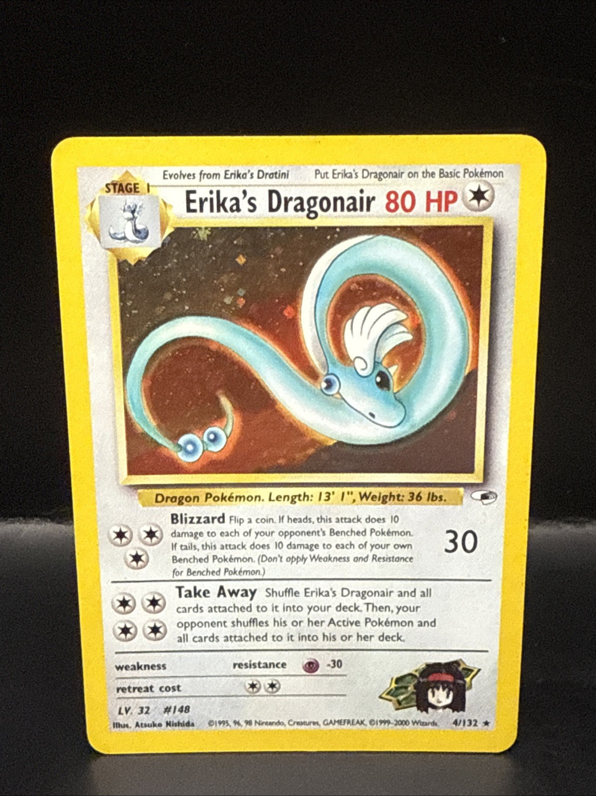 Pokémon TCG Erika's Dragonair Gym Heroes 4/132 Holo Unlimited Holo Rare