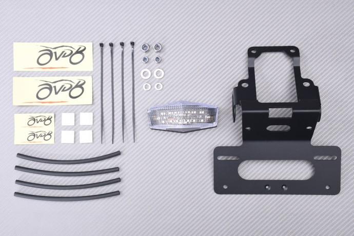 Support de plaque d'immatriculation avec feu LED noir pour moto Kawasaki KLX 230
