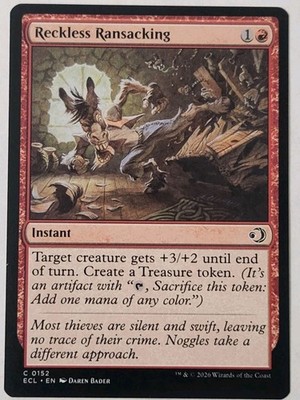 Official Magic The Gathering Reckless Ransacking Lorwyn Eclipsed Card #152