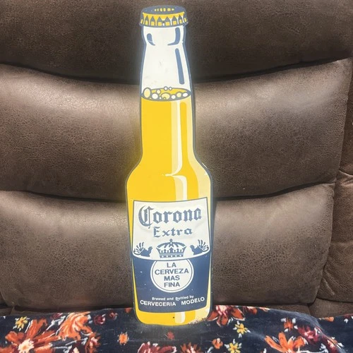 Corona Extra Metal Bottle Sign 20” Vintage Style Bar Beer Wall Decor Modelo