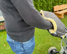 Kinderwagen Echt Lammfell Handwärmer anthrazit Handmuff