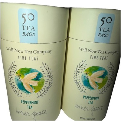 WELL NOW TEA Co   PEPPERMINT BLACK TEA BLEND   2 tubes-100 Bags