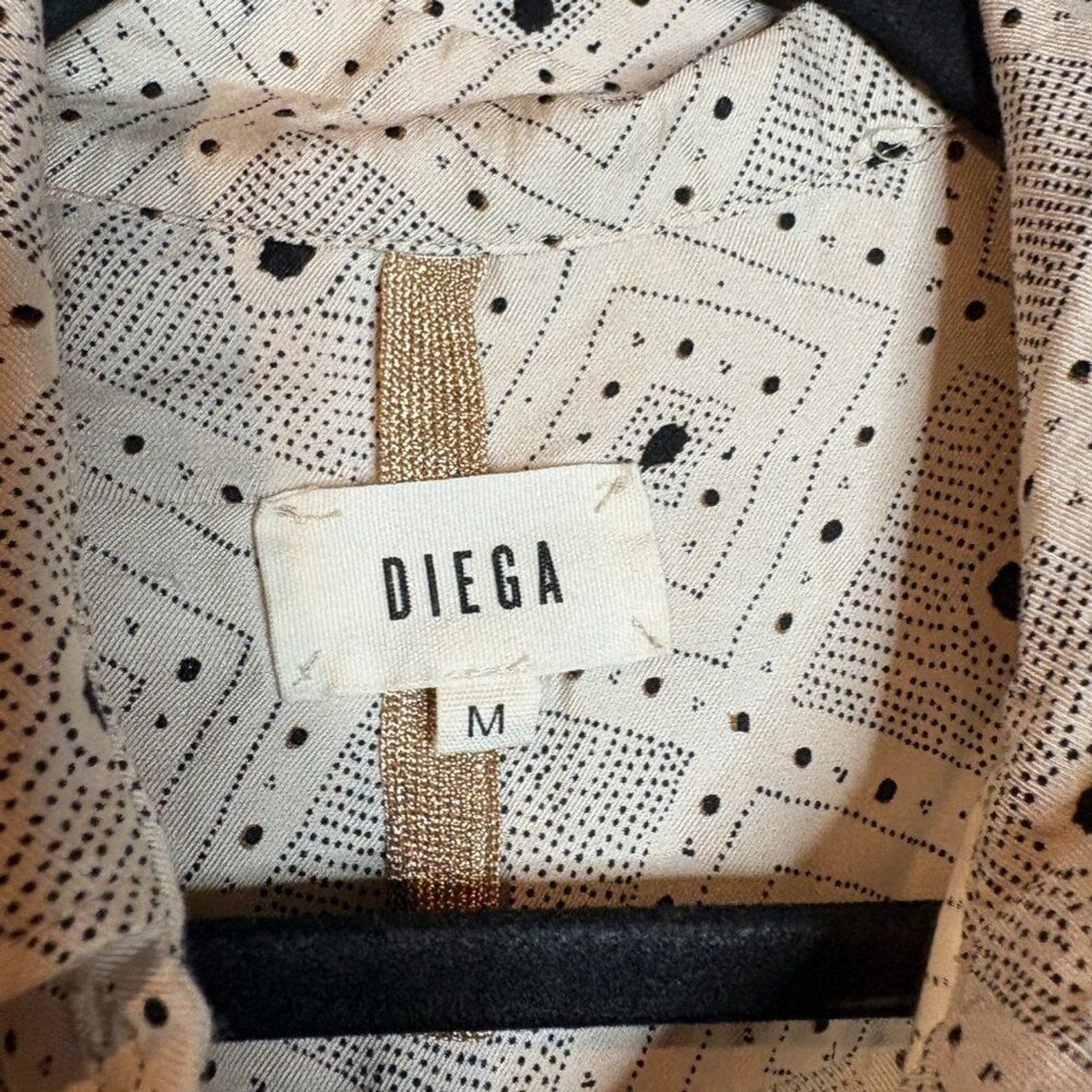 DIEGA silk blend patterned button down shirt - image 3