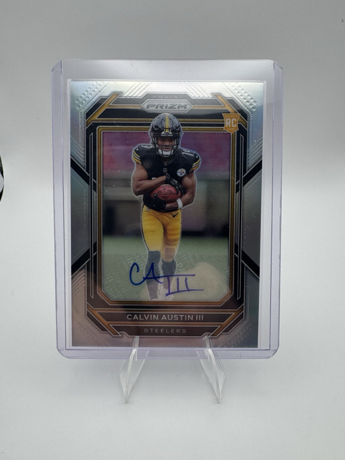 2022 Panini Prizm - Rookies Calvin Austin III #338 Silver Prizm Autographs