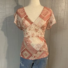 Y2K 90s 00s Vintage Sheer Babydoll Tee Blouse L Fairycore