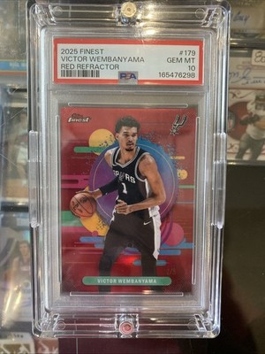 2025 Topps Finest Victor Wembanyama Red Refractor /5 PSA 10 Spurs Future MVP