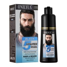 Men's Black Beard Dye, Black Hair Dye for Gray Hair Coverage, 3 in 1 Hair Dye...
