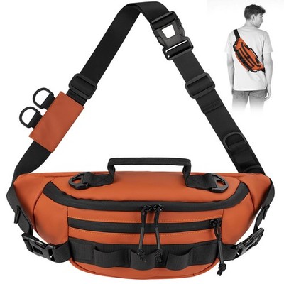 Fishing Bag, Waterproof Fishing Fanny Pack with Adjustable Waistband, Large Fo...