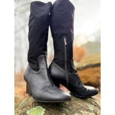 Stivali alti Marina Rinaldi elasticizzati con zip 41 neri italiani vecchi soldi 