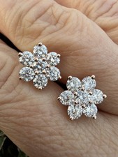 2.22ct Lab-Grown Round Cut Diamond Stud Earrings 9K Rose Gold  – IGI Certified