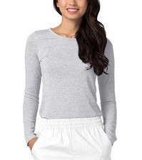 Adar Underscrubs for Women Long Sleeve Comfort Tee Marl Gray - S size