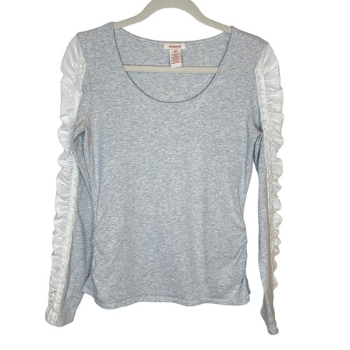 Sundance Bellina Ruched Velvet Sleeve Long Sleeve Top, XS