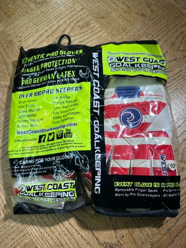 WEST COAST GOALKEEPING  goalkeeper gloves SIZE 10 QUANTUM FREEDOM EUC