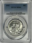 1942 WALKING LIBERTY HALF DOLLAR PCGS MS 64