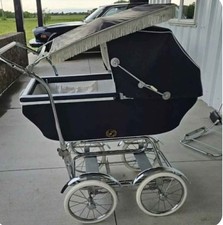 Antique Vintage Baby Carriage, Stroller Set. Babyhood Wondachair