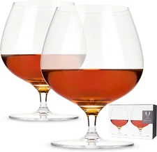 Viski Crystal Wingback Cognac Glasses Set of 2 - Premium Clear 