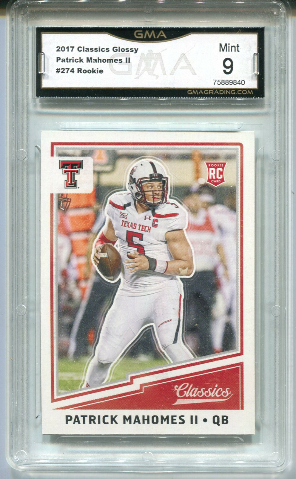 2017 Patrick Mahomes Classics Glossy Rookie Mint 9 #274
