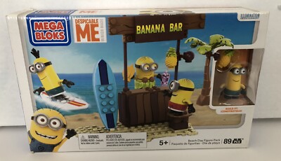 Mega Bloks Despicable Me Minion Made Banana Bar Beach Day Figure