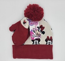 Minnie Mouse Girls Knit Beanie Hat and Gloves Set, 2-Piece