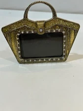 Gold MYX Purse Mini Picture Frame Glitter Jeweled Bow enameled princess y2k