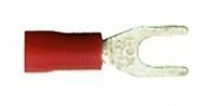 Vinyl Insulated 6 Size Fork Terminal 22-18 Gauge Red - 100 Pieces