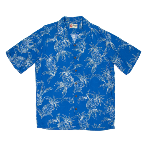 KY`s Original Camicia Hawaiana Bike – 100% Cotone, Con Tasca E Bottoni In Cocco, Grigio/Blu, Taglia M (UE)