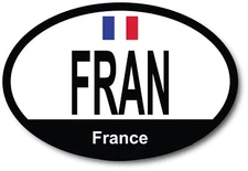 Magnet Me Up Fran France Country Code Car Magnet Decal, 4x6 Inches Oval Magnet