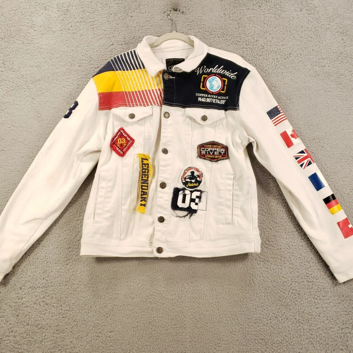 World Flag Patches Men's Leather Jacket - Maker of Jacket