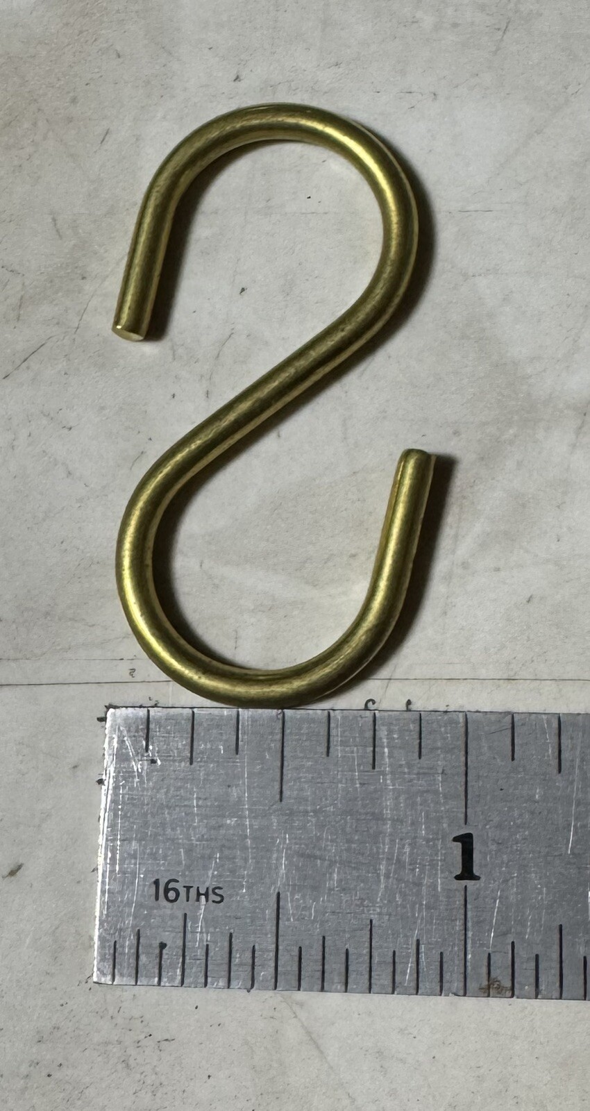 Box of 100 Solid Brass S Hooks 1-3/4” 1.75” Light Open Style BNIB